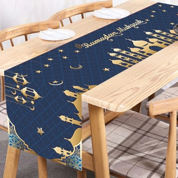 Parsup Ramadan Mubarak Table Runner Table 13.8 x 71 Inches - Picture 1 of 8
